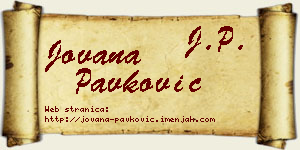 Jovana Pavković vizit kartica